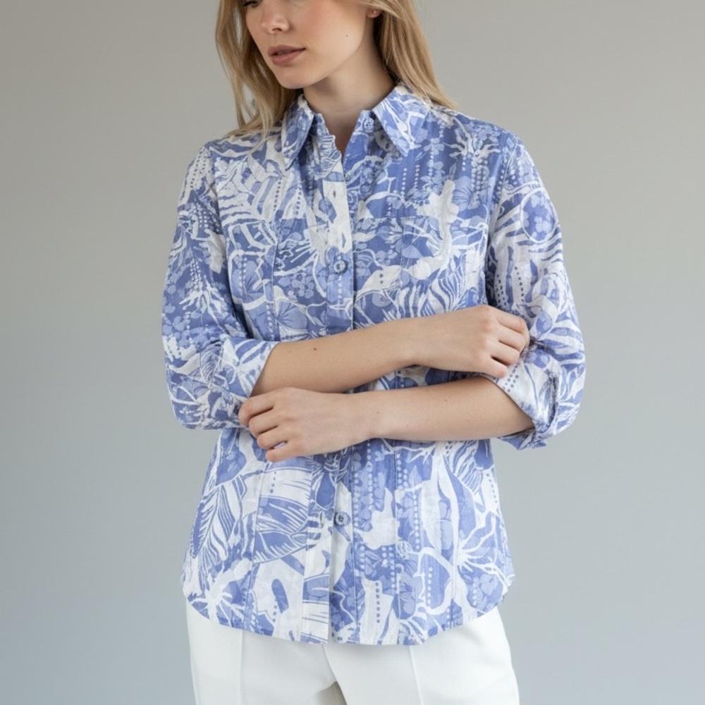 NEW Draper’s & Damon’s Blue Floral blouse
